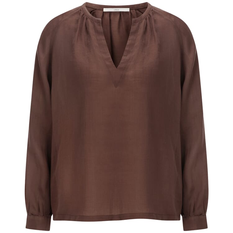 Chemisier sans boutons pour femme en ramie, Marron