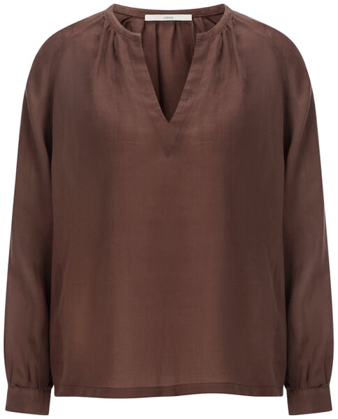 Women's Ramie Pull-On Blouse Brown