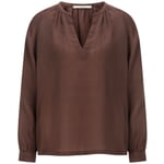 Women's slip blouse Ramie Brown