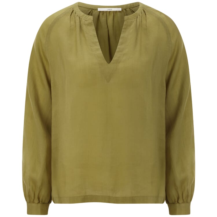 Women's Ramie Pull-On Blouse, Olive