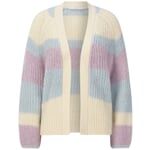 Ladies Cardigan Stripes Light blue-purple