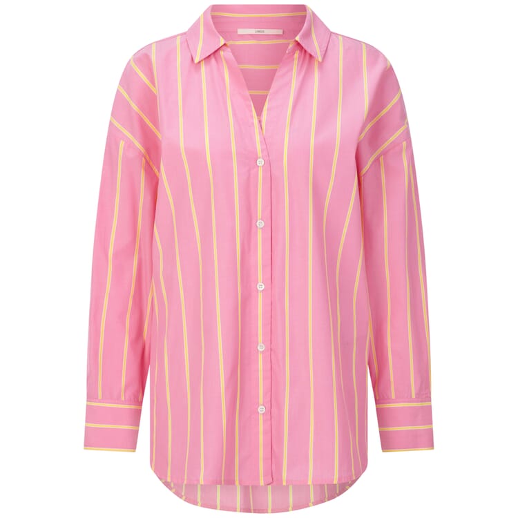 Stribet damebluse, Pink