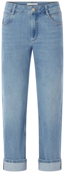 Damesjeans met omgeslagen boord Lichtblauw