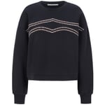 Damen-Sweatshirt Stickerei Schwarzblau