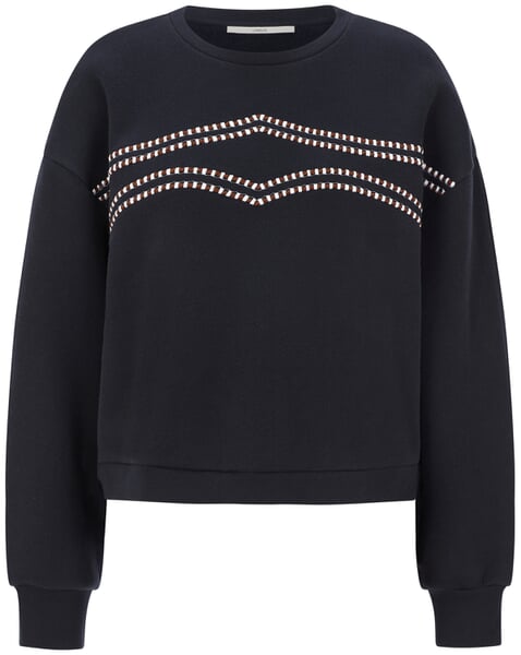 Damesweatshirt med broderi Sortblå