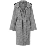 Hamam bathrobe with hood Black and white