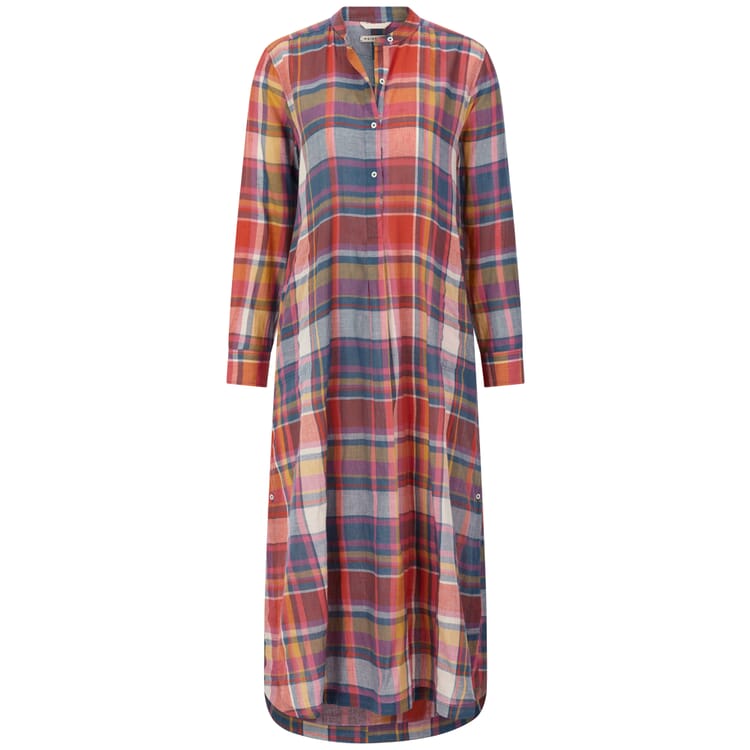 Dames jurk lang geruit, Rood-Blauw