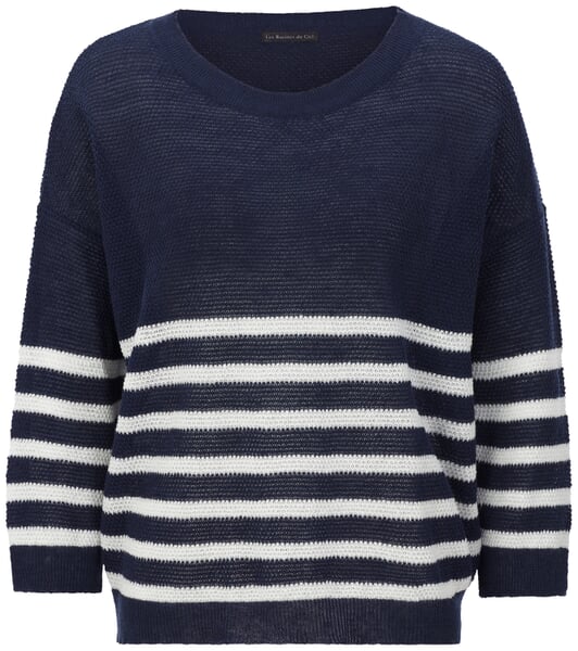Women’s Striped Knit Shirt Navy-White