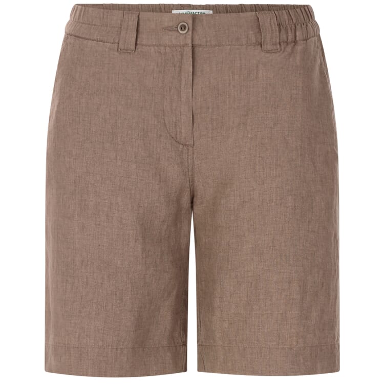 Women’s Linen Bermuda Shorts, Greige