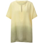 Blouse femme lin batik Jaune-gris