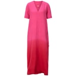 Ladies dress linen batik Pink-red