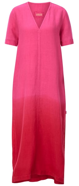 Damenkleid Leinen Batik Rosa-Rot