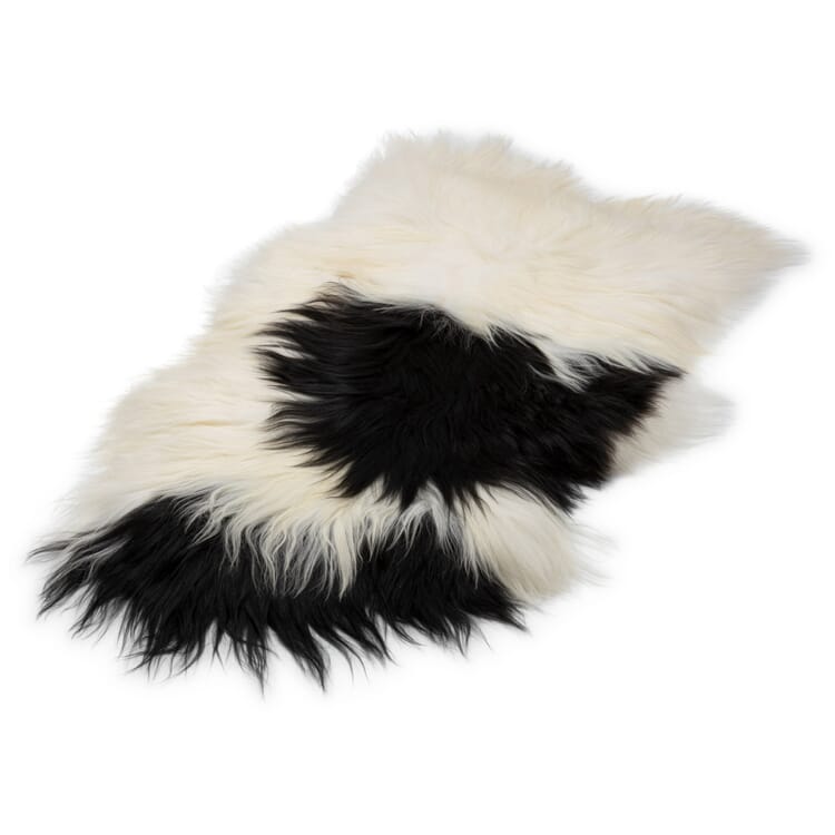 Fourrure de mouflon du Nord, Noir naturel-Blanc naturel