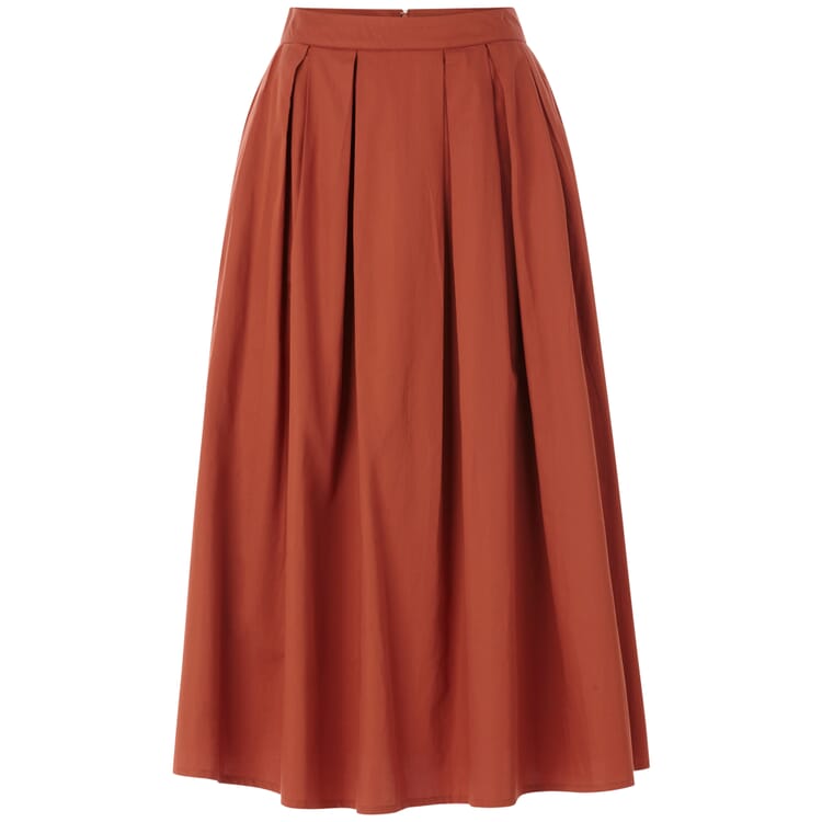 Jupe femme en satin de coton, Rouge rouille