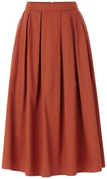 Women's Cotton Satin Skirt Rust red