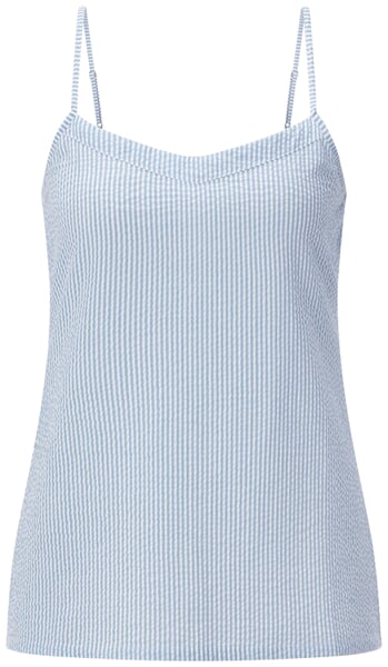 Seersucker-pyjamasbluse til kvinder Lyseblå-hvid