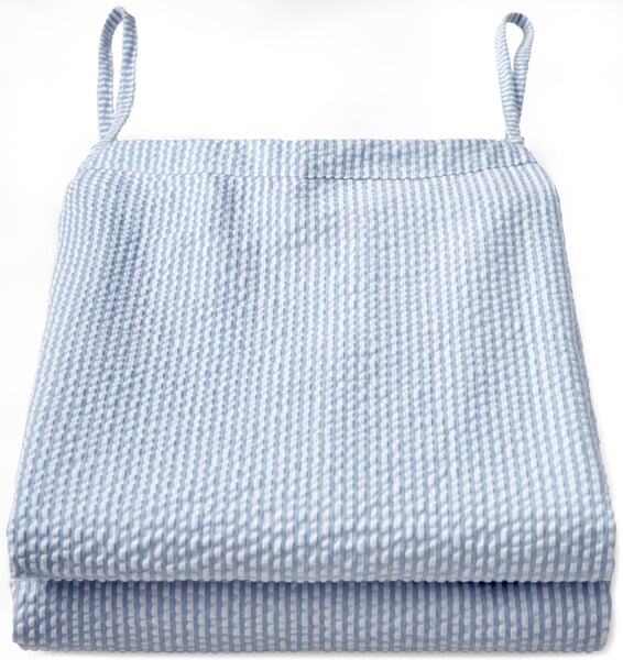 Haut de pyjama femme en seersucker Bleu clair et blanc