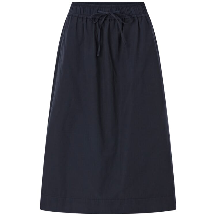 Midiskirt til kvinder i bomuld, Navy