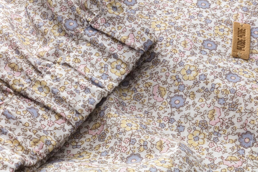 Jupe pour enfant en coton à fleurs Bleu-vert, vue détaillée