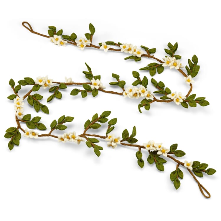 Guirlande de fleurs en feutre