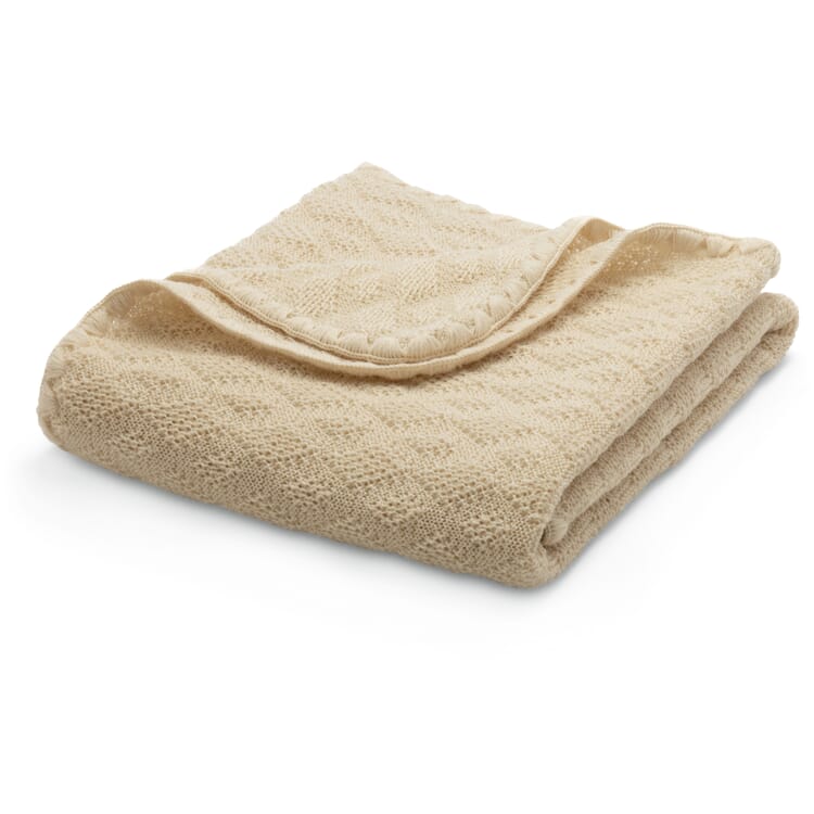 Baby blanket merino virgin wool, Natural