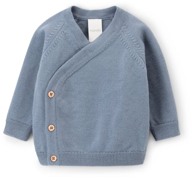 Baby-Wickeljacke Merinowolle Blau