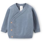 Chaqueta cruzada para bebé de lana merina Azul