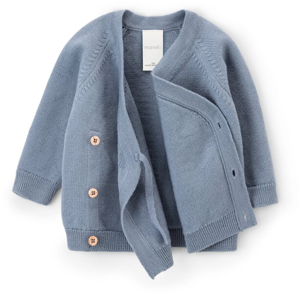 Baby-Wickeljacke Merinowolle Blau