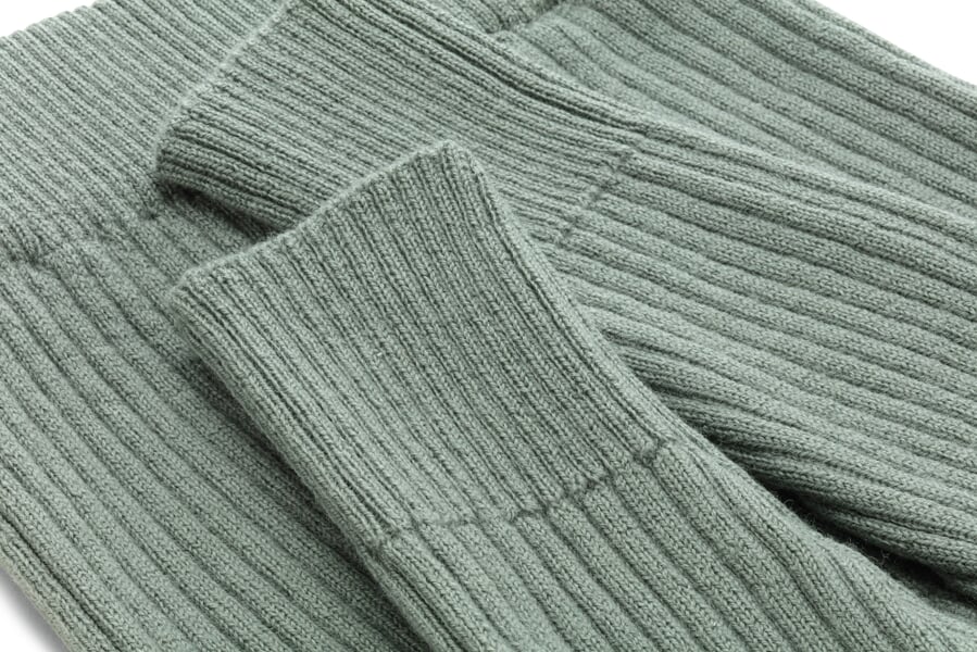 Kinder-Leggings Merinowolle Salbei, Detailsicht