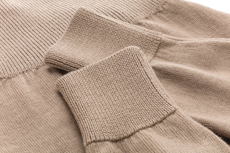 Baby-Bundhose Merinowolle Cappuccino, Detailsicht