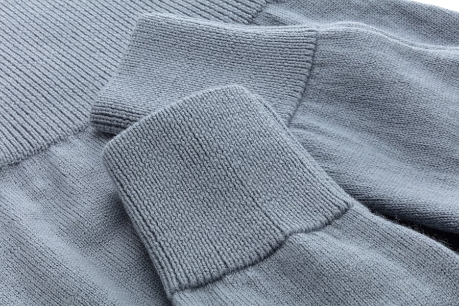 Baby-Bundhose Merinowolle Blau, Detailsicht