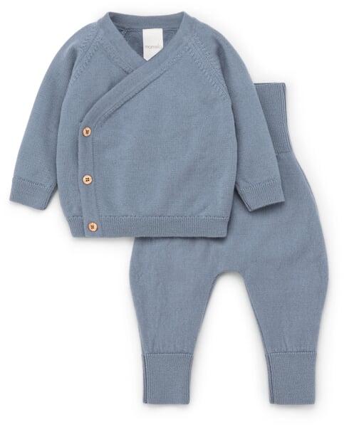 Baby-Bundhose Merinowolle Blau
