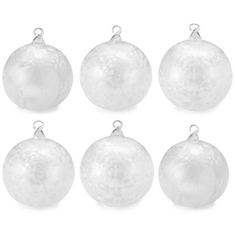 Boules de verre glacé de Lauscha, Ø 8 cm - 6 pièces