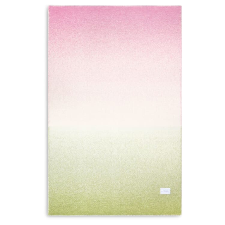 Coperta in lana vergine Gradient, Verde-rosa