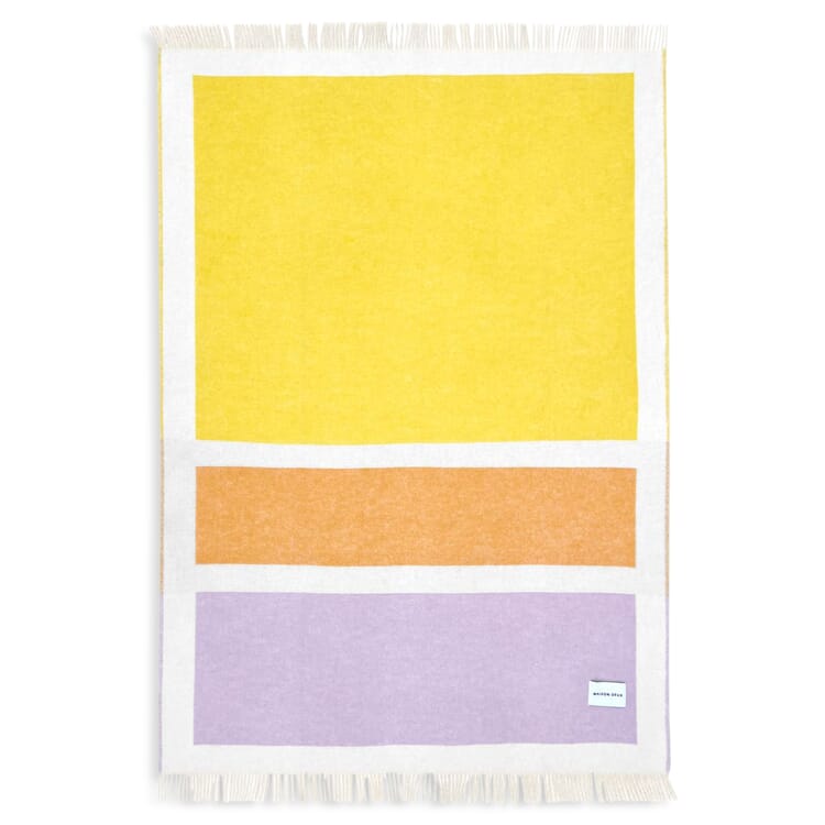 Virgin wool blanket Color Blocking