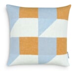 Kussenovertrek Cubics van scheerwol Blauw-oranje