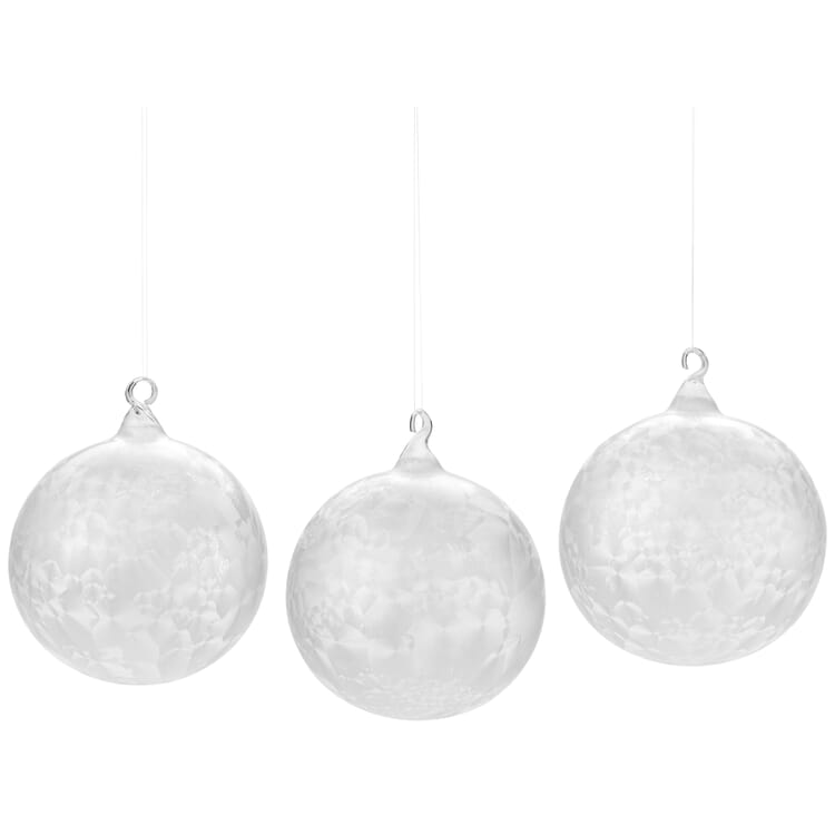 Boules de verre glacé de Lauscha, Ø 8 cm - 6 pièces