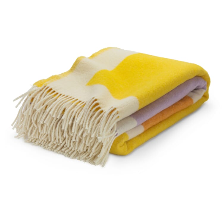 Virgin wool blanket Color Blocking