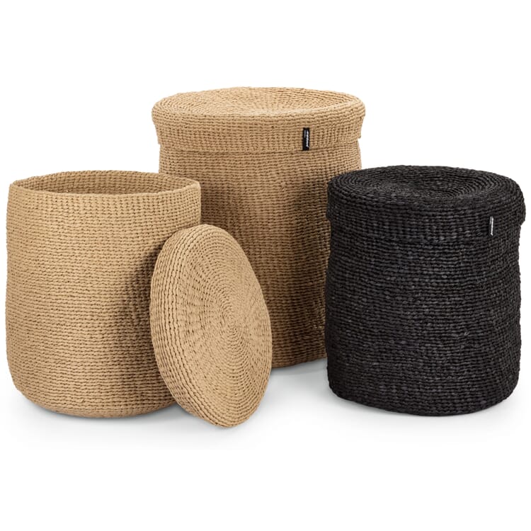 Panier de rangement avec couvercle, Noir