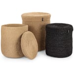 Storage basket with lid Black