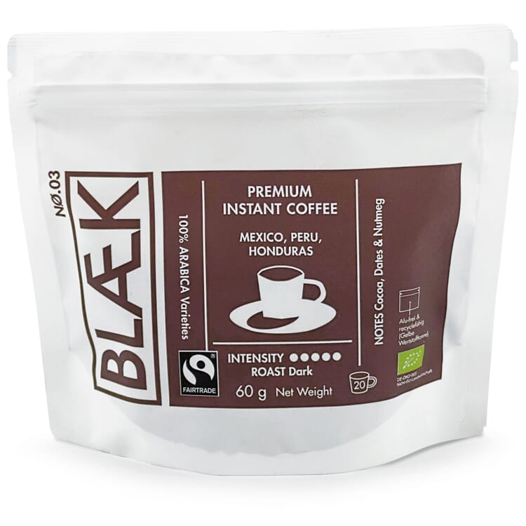 Blaek Café Instantáneo Ecológico, Tueste Oscuro, 60 g
