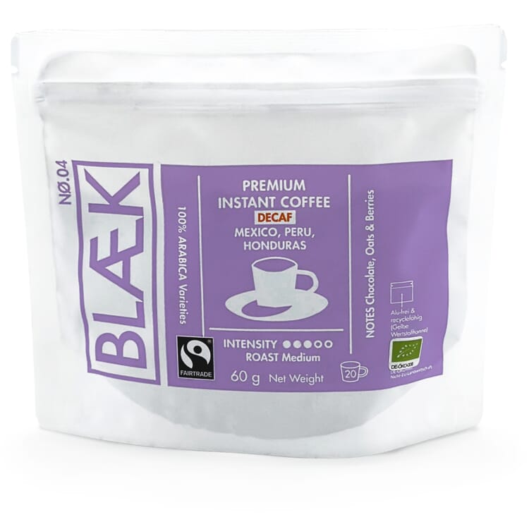 Café instantáneo ecológico Blaek, Descafeinado, 60 g