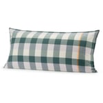 Cotton Checkered Pillowcase Dark green 40 × 80 cm