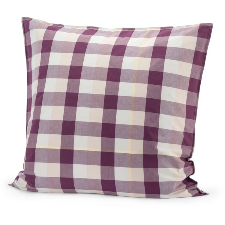 Pillowcase cotton plaid, Aubergine