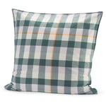 Pillowcase cotton plaid Dark green 80 × 80 cm
