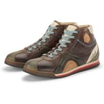 Men's leather sneakers Scudo high Brown-Olive