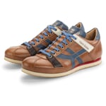 Leren herensneaker Tifo Cognac blauw