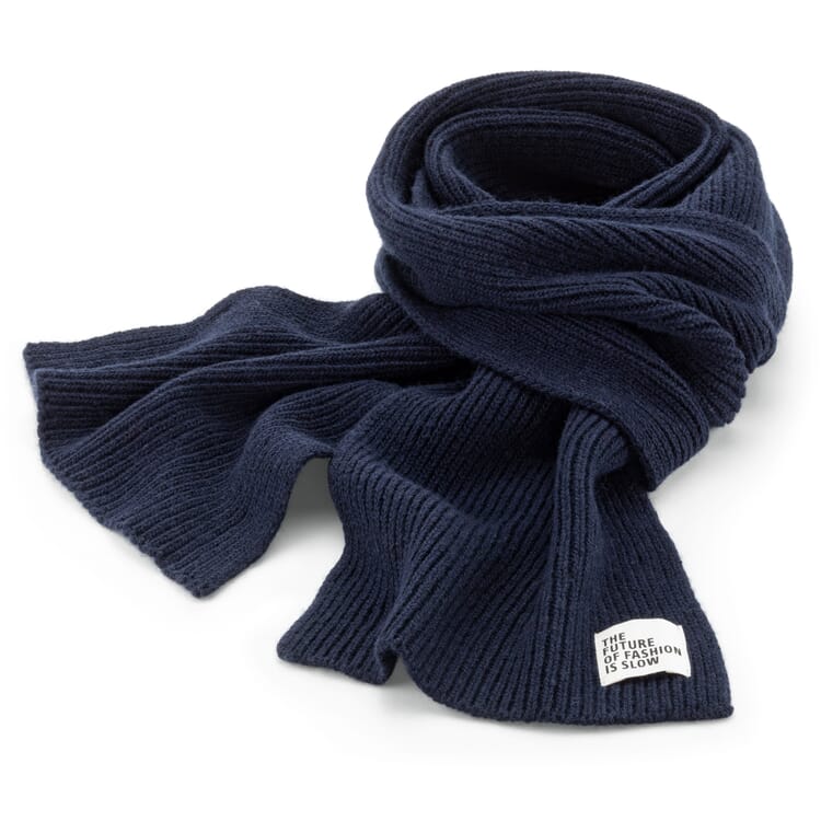Écharpe tricotée, Bleu nuit