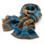 Strickschal dégradé Cognac-Petrol