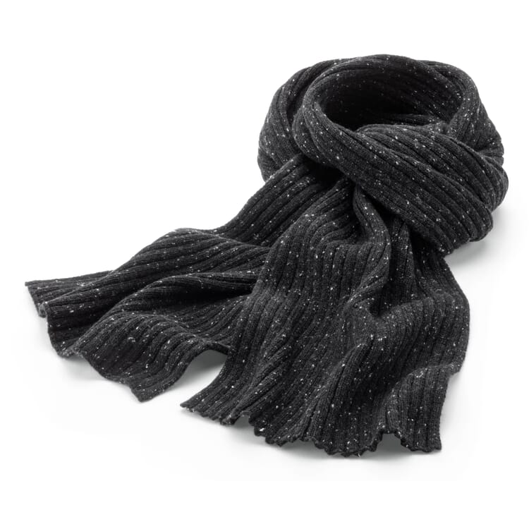 Strickschal Baumwolle-Wolle, Schwarz